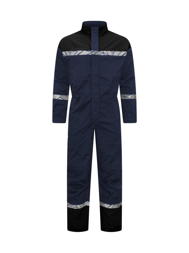 7601 STRETCH OVERALL MET KNIEZAKKEN - Marine/zwart