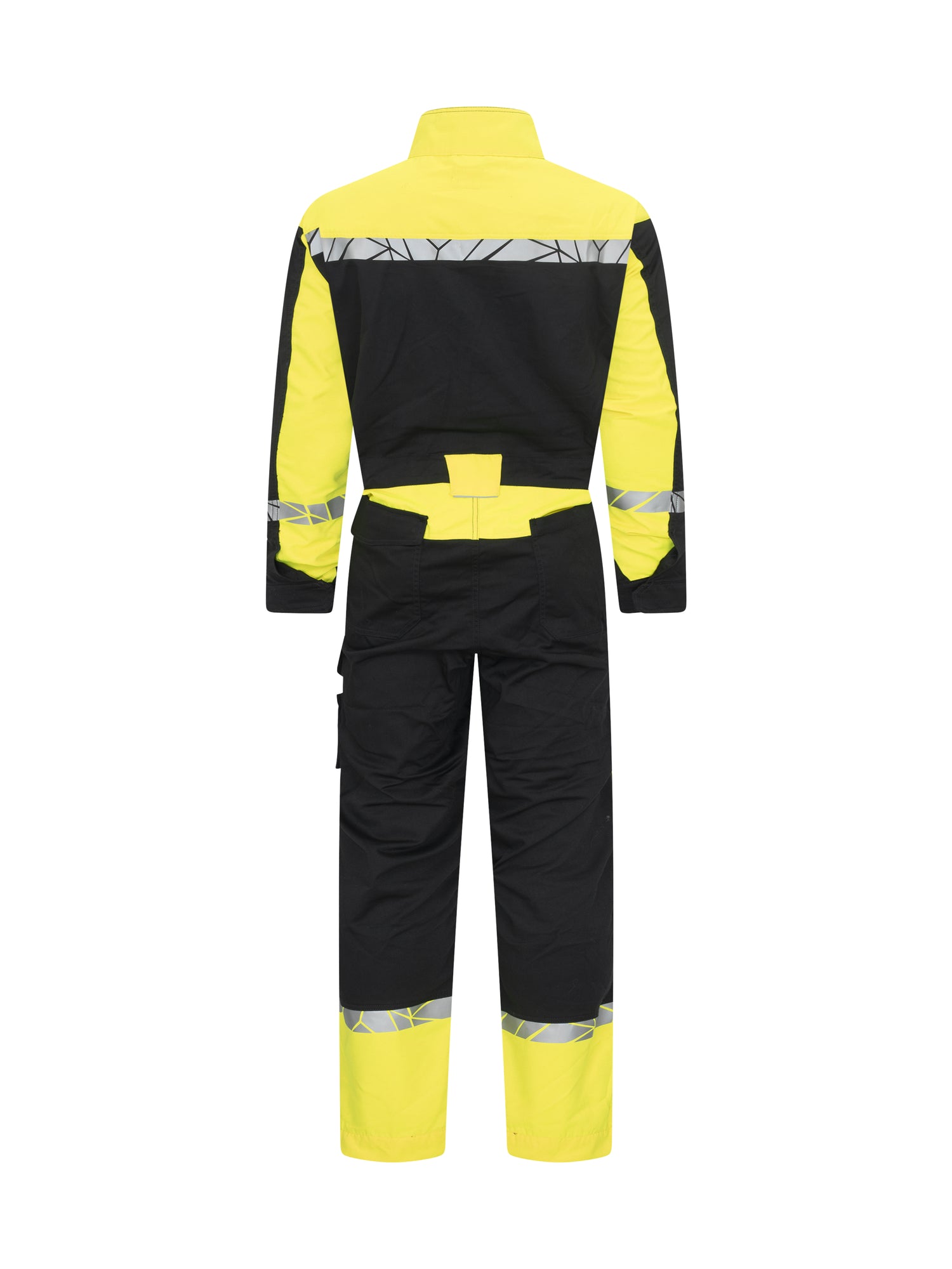 7601 STRETCH OVERALL MET KNIEZAKKEN - Zwart/geel