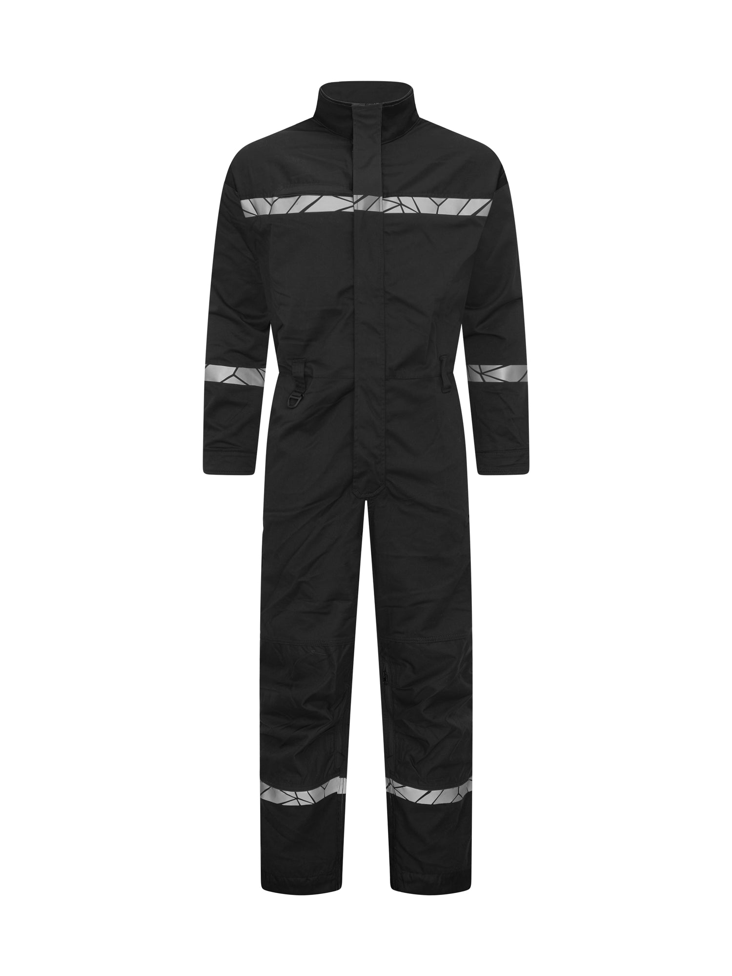7601 STRETCH OVERALL MET KNIEZAKKEN - Zwart/zwart