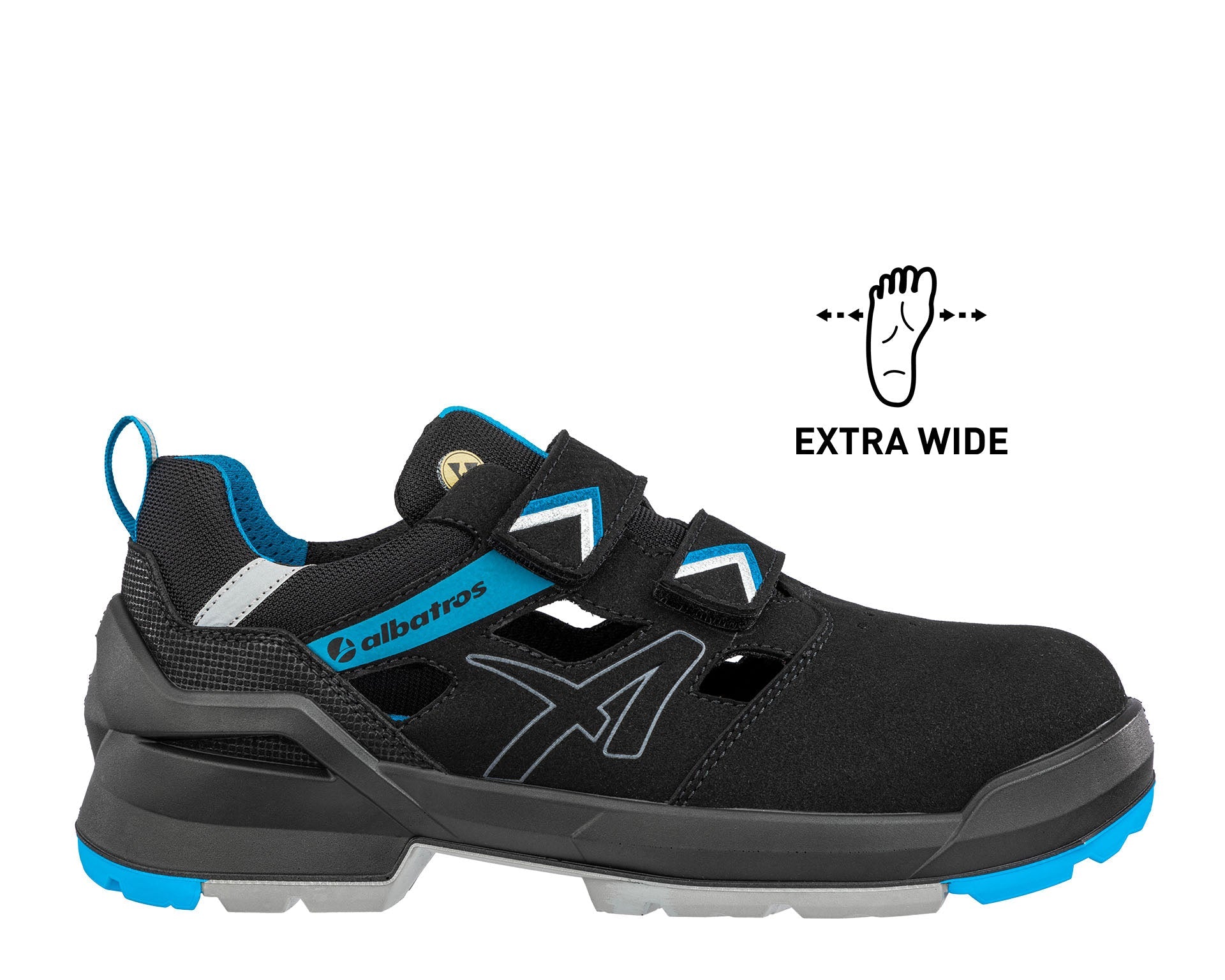 Albatros FORGE AIR BLACK/BLUE XW LOW S1 ESD FO SR Veiligheidssandalen