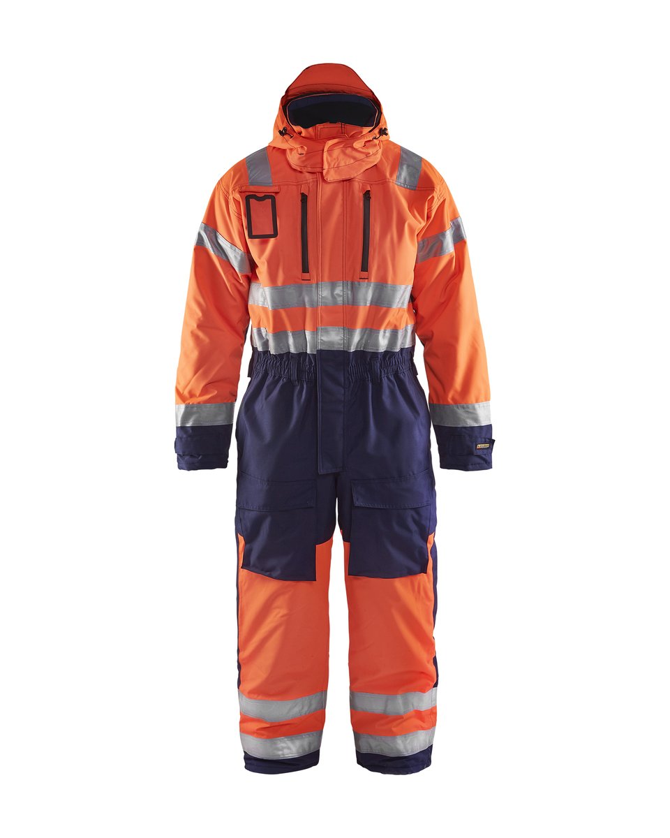 Blåkläder 6763 High Vis Winteroverall - High Vis Oranje/Marineblauw