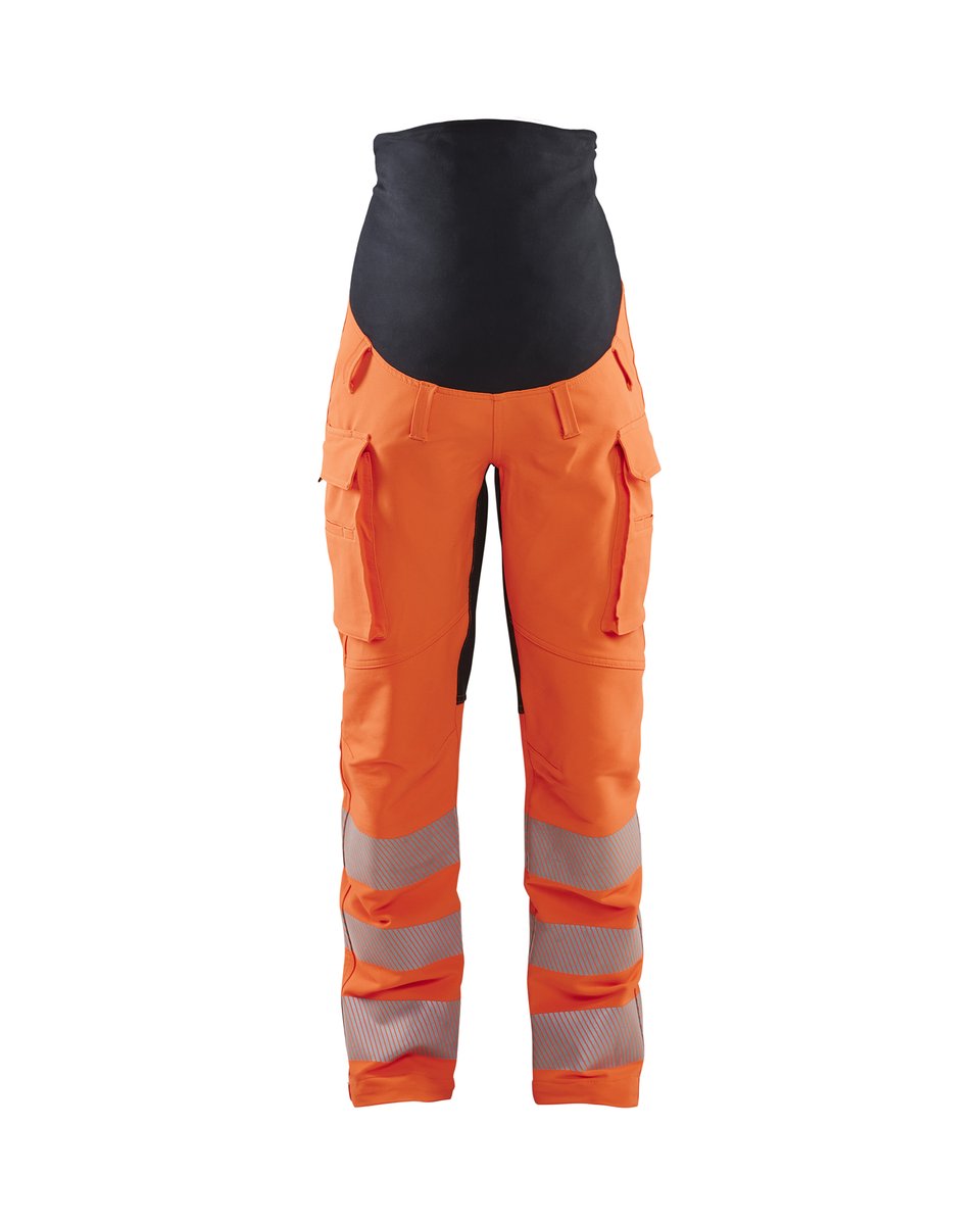 Blåkläder 7100 High Vis Zwangerschapsbroek 4-weg stretch - High Vis Oranje/Zwart
