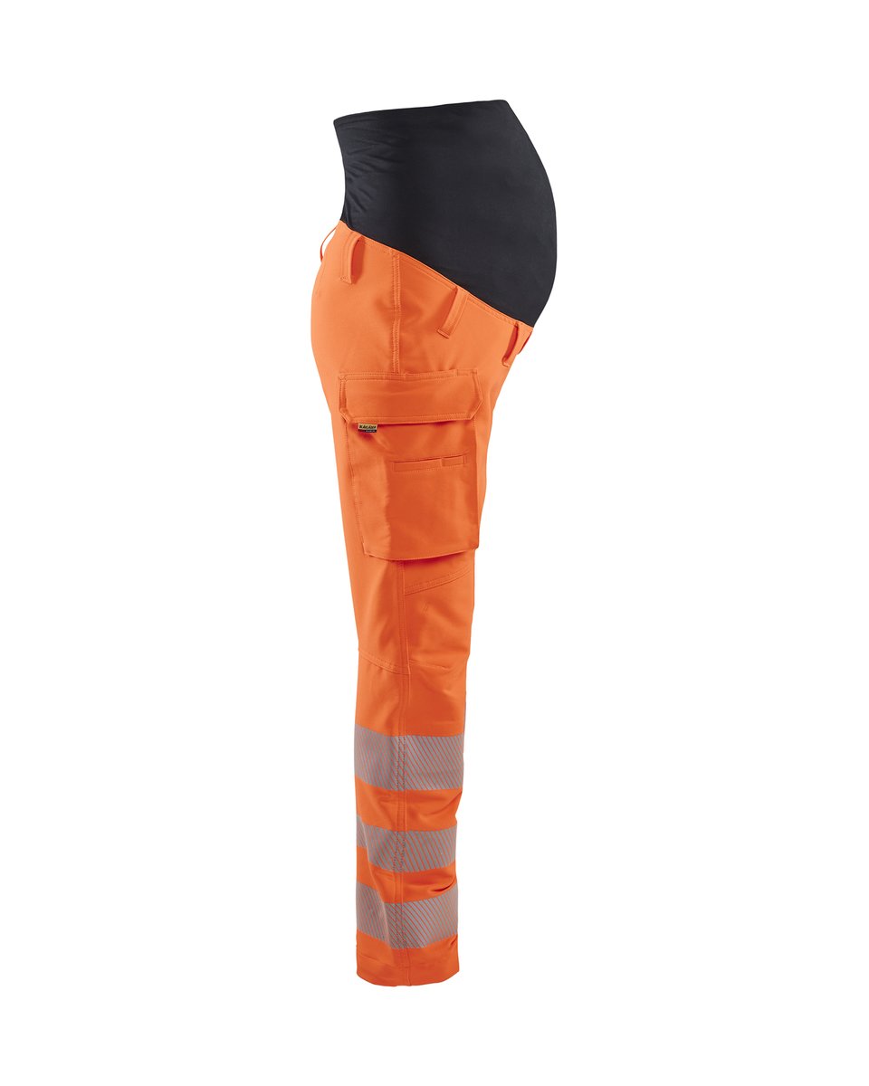 Blåkläder 7100 High Vis Zwangerschapsbroek 4-weg stretch - High Vis Oranje/Zwart