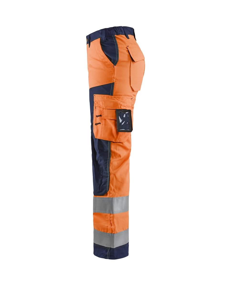 Blåkläder 7155 Dames High Vis Werkbroek - High Vis Oranje/Marineblauw