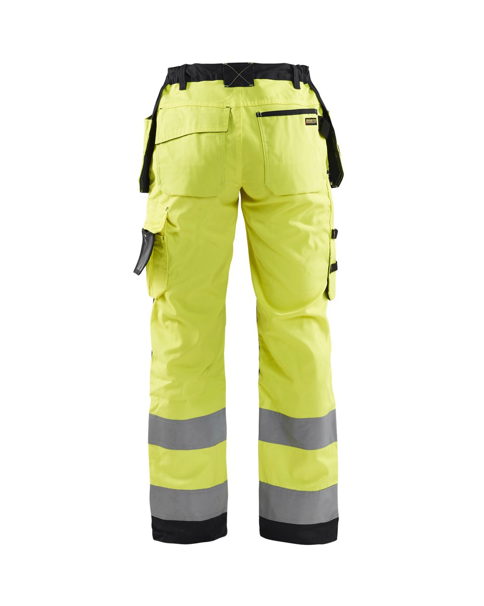 Blåkläder 7156 Dames High Vis werkbroek met gereedschapzakken - High Vis Geel/Zwart