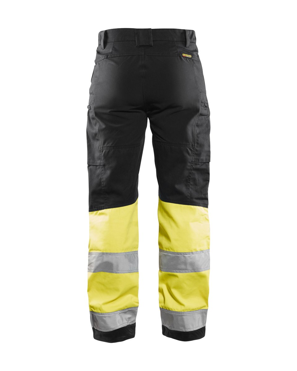 Blåkläder 7161 Dames High Vis werkbroek met stretch - Zwart/High Vis Geel