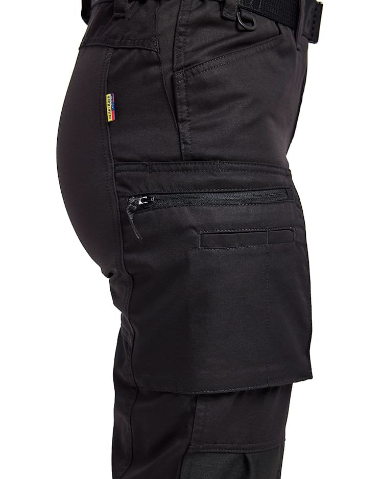 Blåkläder 7161 Dames High Vis werkbroek met stretch - Zwart/High Vis Rood