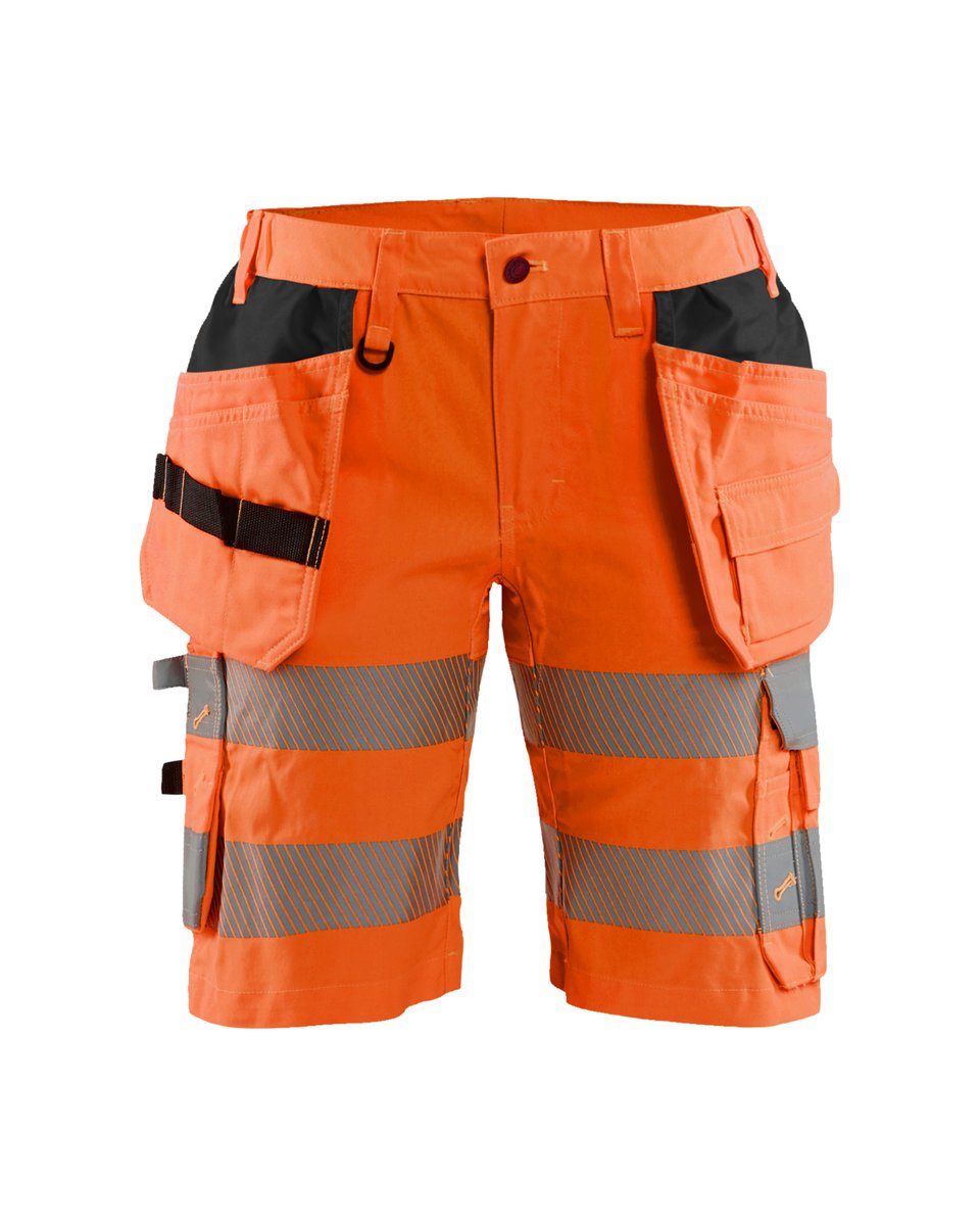 Blåkläder 7186 Dames High Vis short met stretch en gereedschapszakken - High Vis Oranje