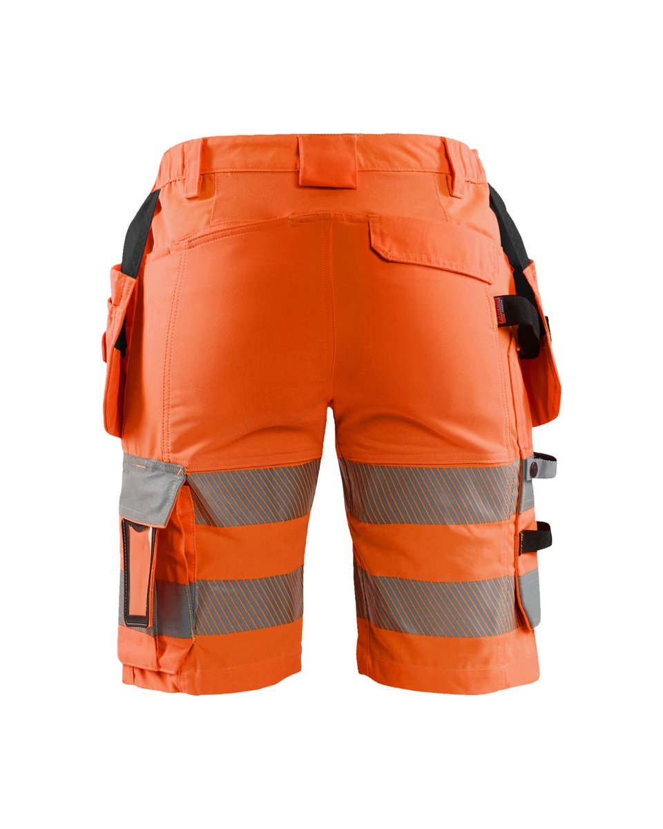 Blåkläder 7186 Dames High Vis short met stretch en gereedschapszakken - High Vis Oranje