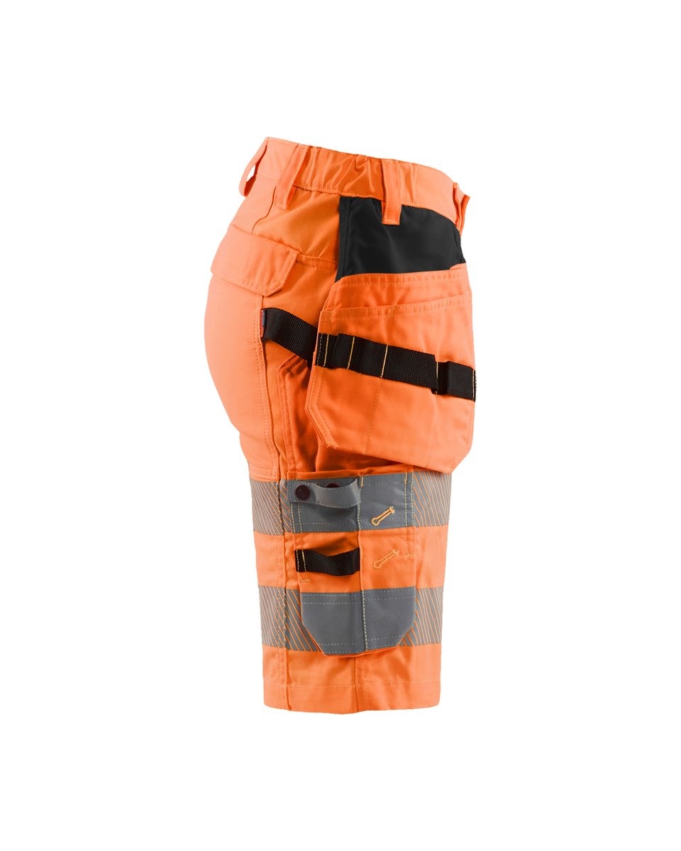 Blåkläder 7186 Dames High Vis short met stretch en gereedschapszakken - High Vis Oranje