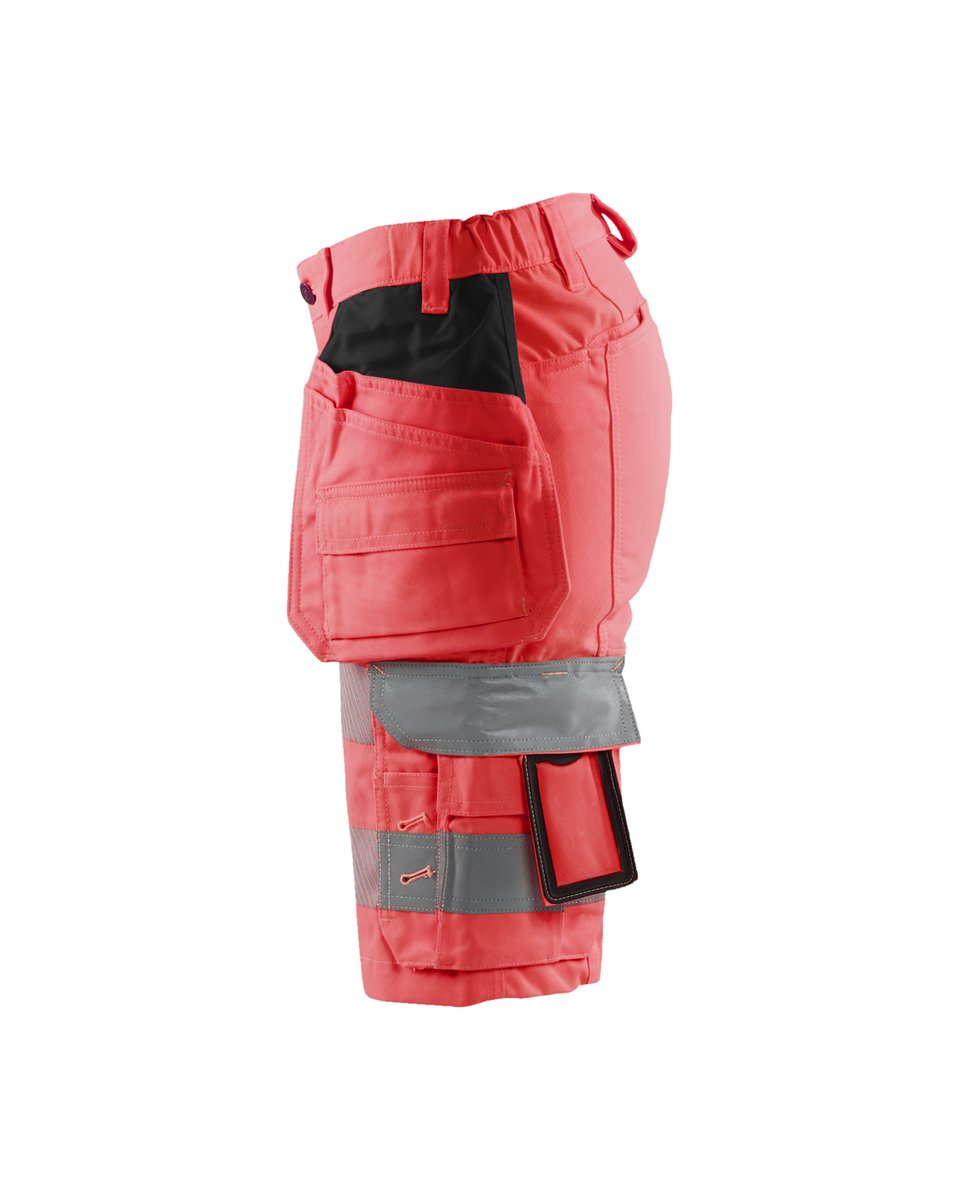 Blåkläder 7186 Dames High Vis short met stretch en gereedschapszakken - High Vis Rood