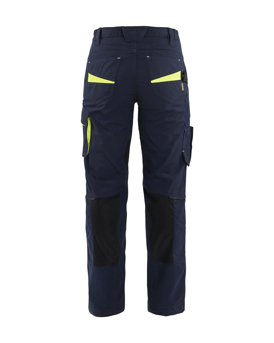 Blåkläder 7195 Dames service werkbroek stretch - Donker marineblauw/High Vis Geel