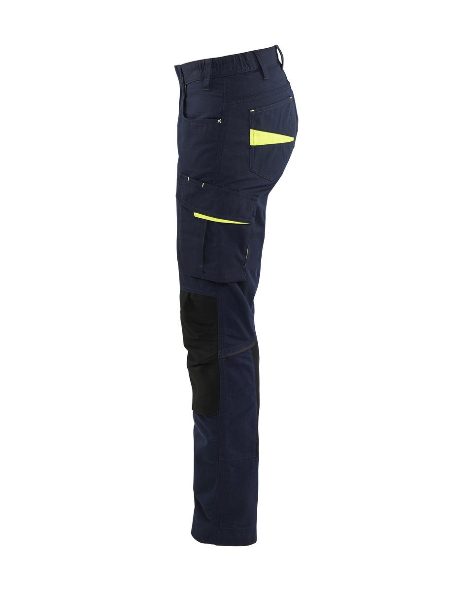 Blåkläder 7195 Dames service werkbroek stretch - Donker marineblauw/High Vis Geel
