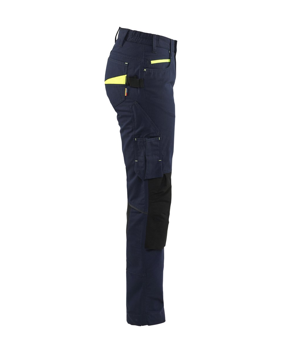 Blåkläder 7195 Dames service werkbroek stretch - Donker marineblauw/High Vis Geel