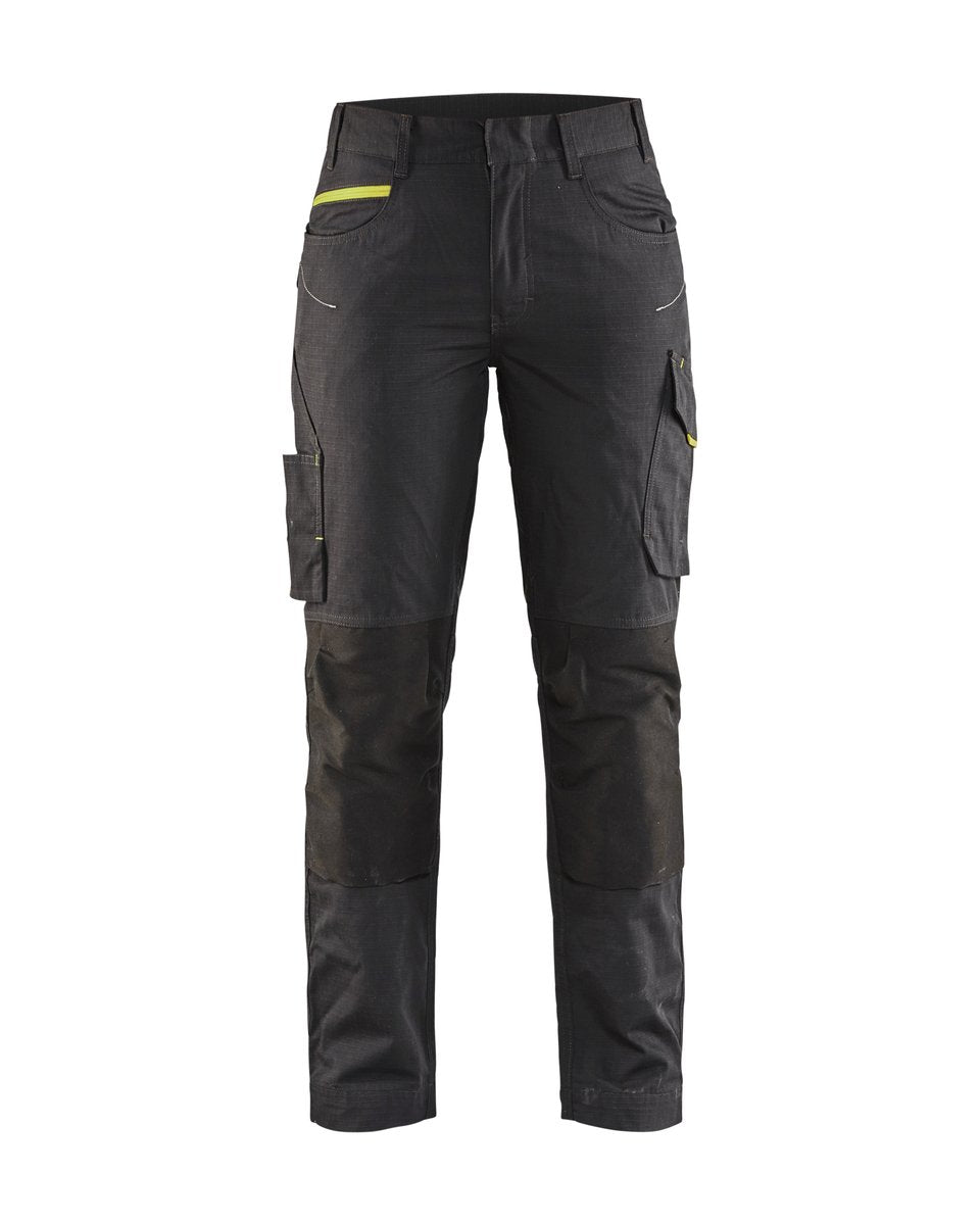 Blåkläder 7195 Dames service werkbroek stretch - Zwart/High Vis Geel
