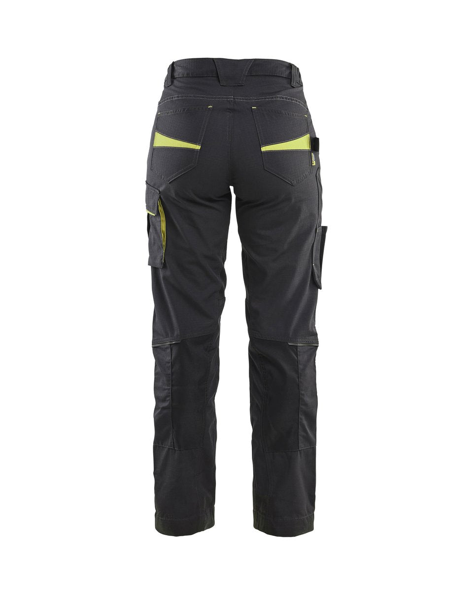Blåkläder 7195 Dames service werkbroek stretch - Zwart/High Vis Geel