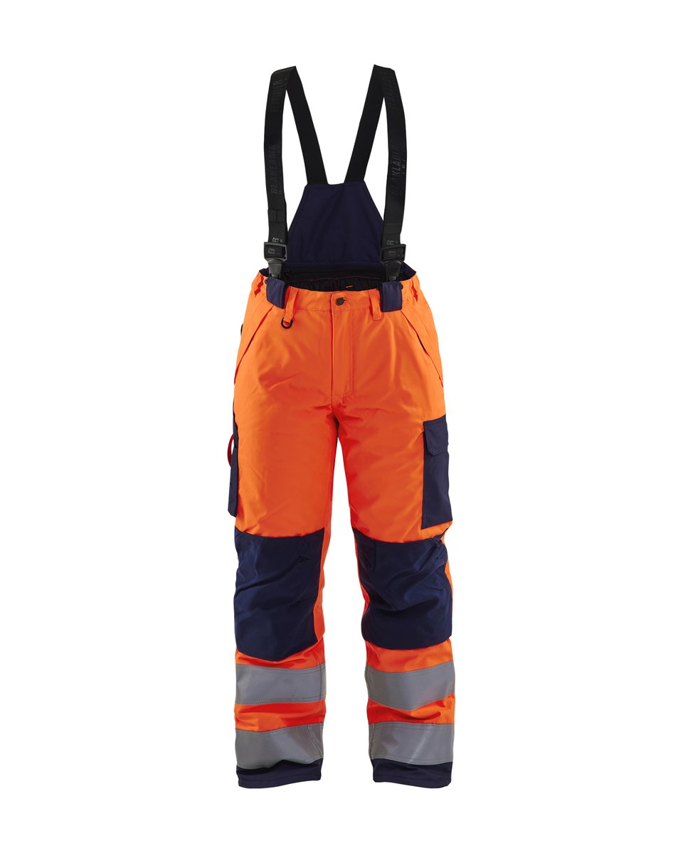 Blåkläder 7885 Dames High Vis winterwerkbroek - High Vis Oranje/Marineblauw