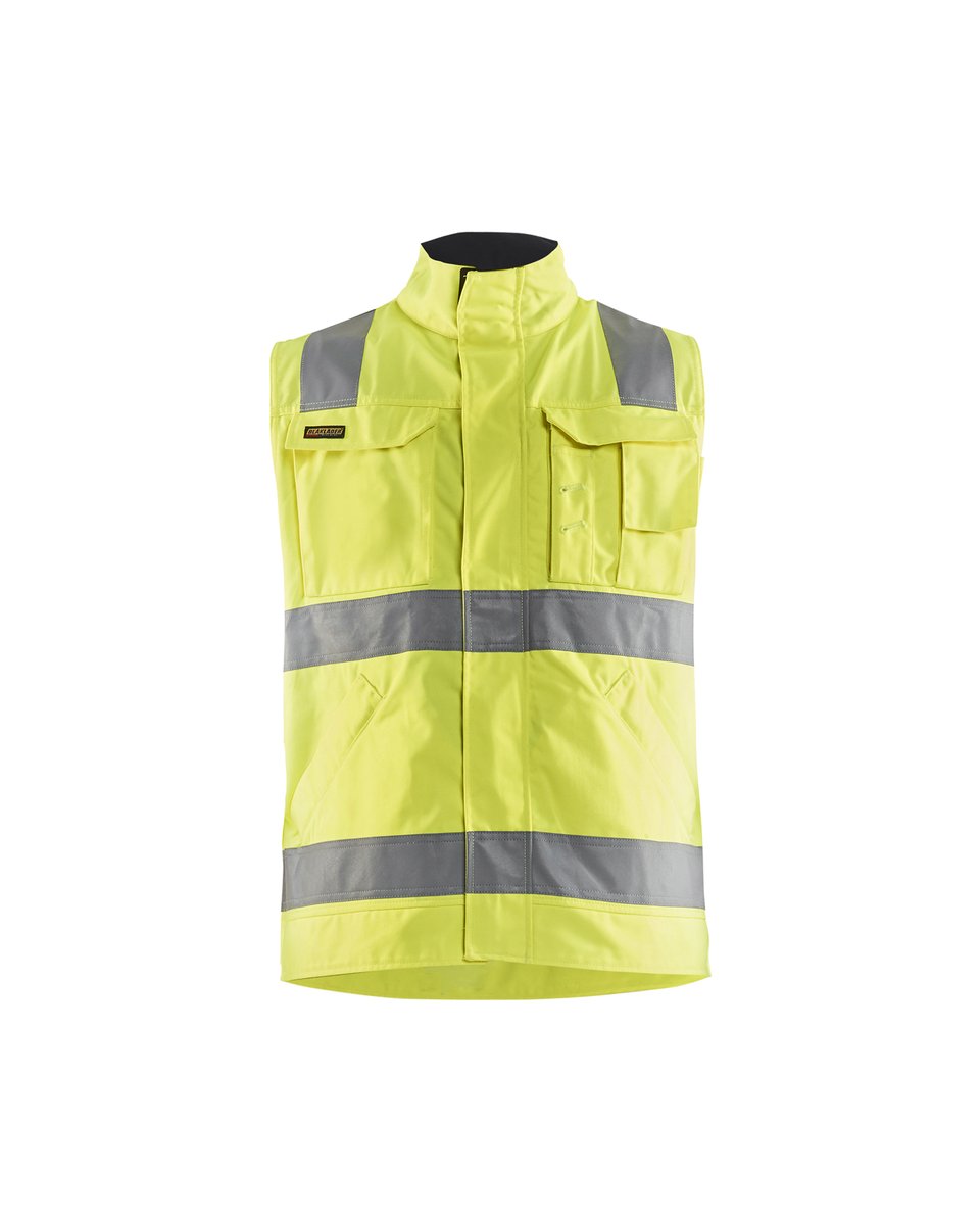Blåkläder 8505 Werkvest. Ongevoerd High Vis - High Vis Geel/Marineblauw