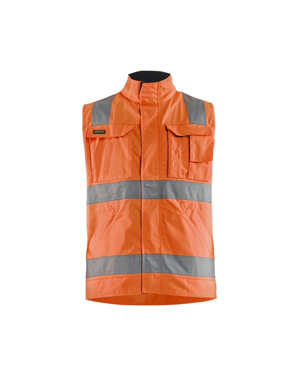 Blåkläder 8505 Werkvest. Ongevoerd High Vis - High Vis Oranje/Marineblauw