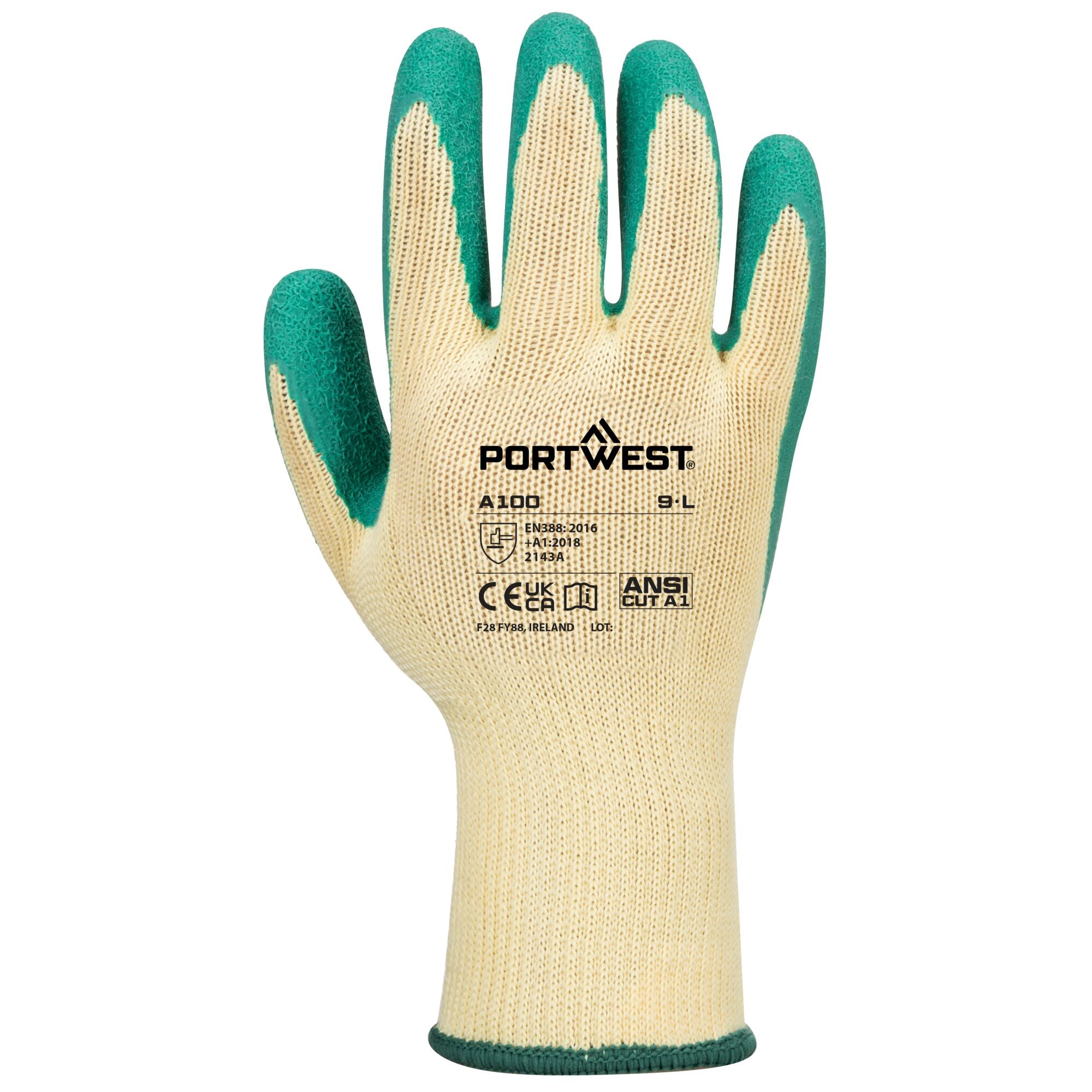 Griphandschoen - Latex - Groen - achterkant