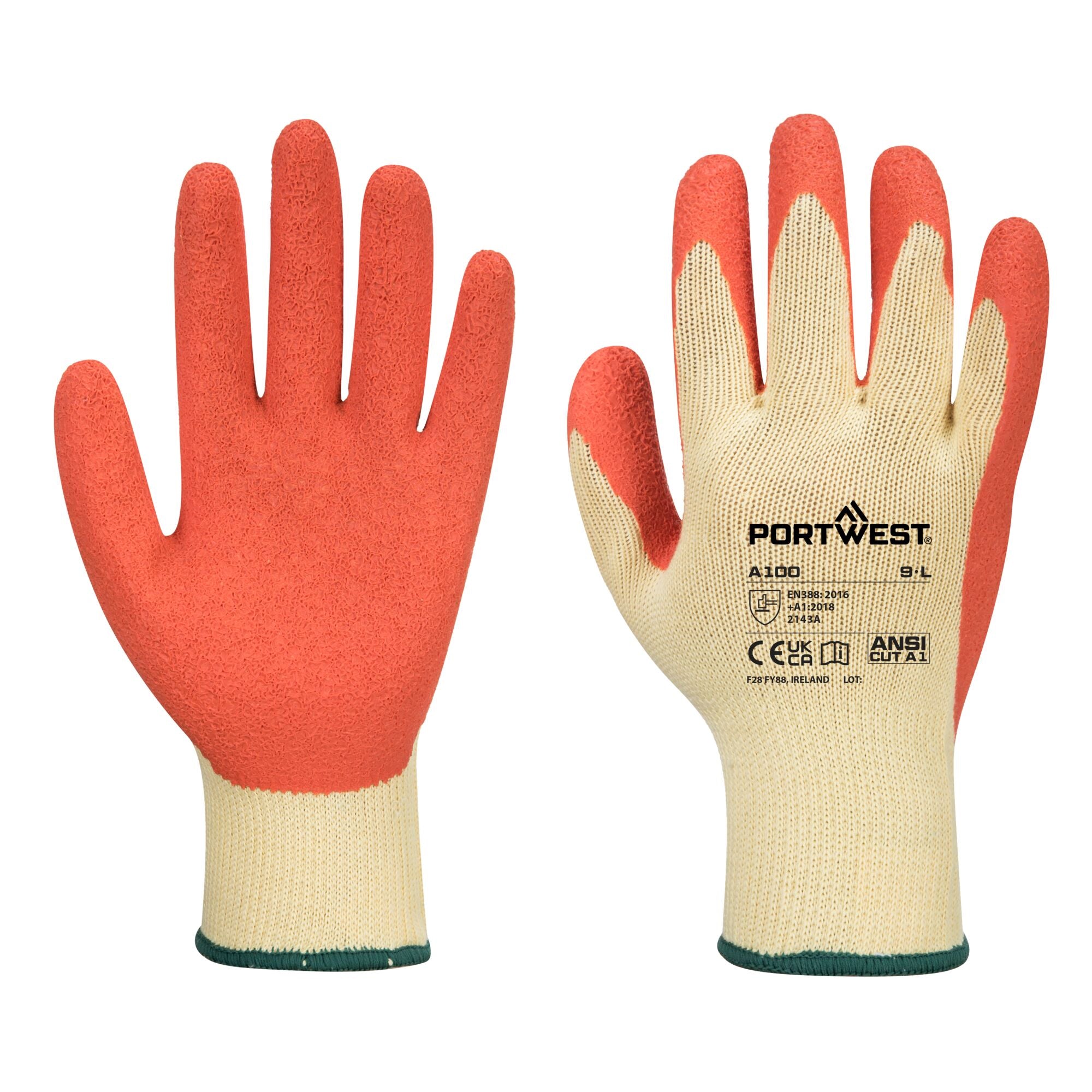 Griphandschoen - Latex - Oranje