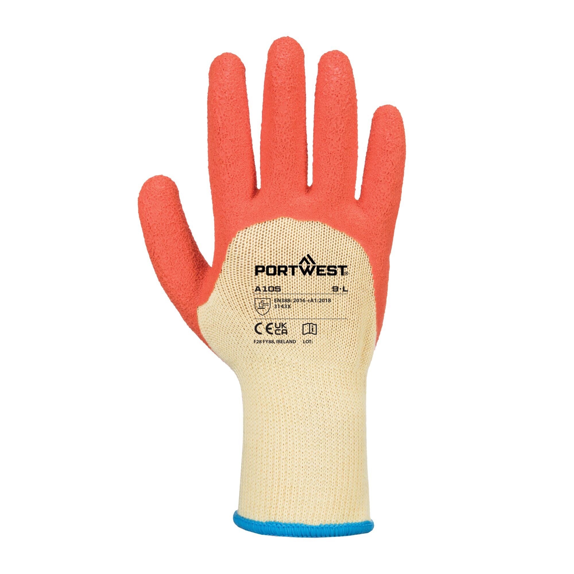 Grip Xtra Handschoen - geel/oranje - achterkant