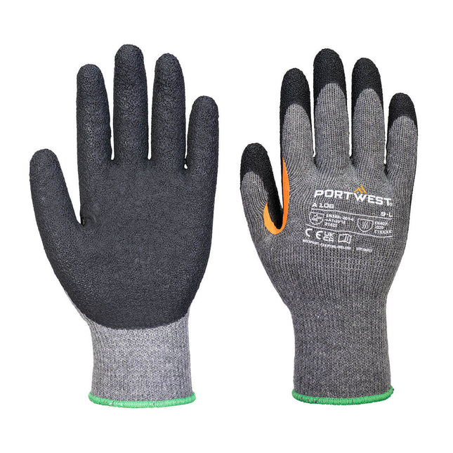 Grip 10 latex handschoen met versterkt duimkruis (Pk12) - Grey/Black