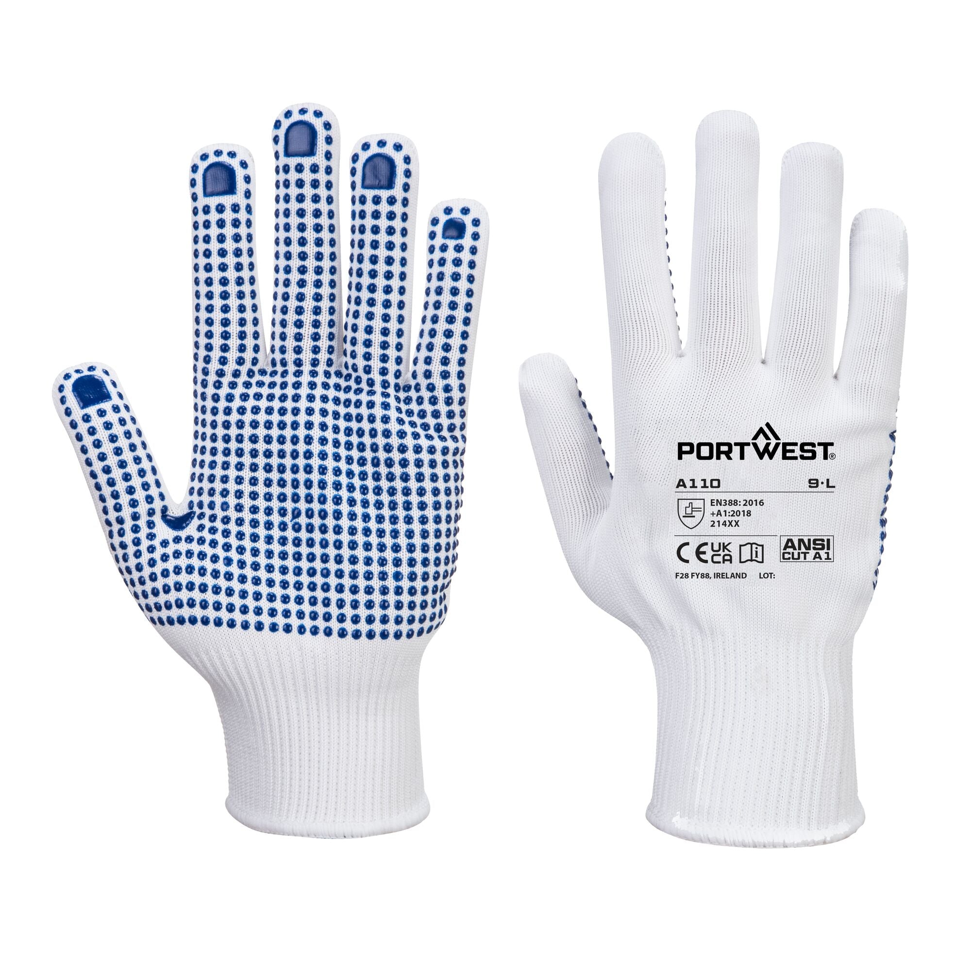Polka dot Handschoen - Wit/Blauw