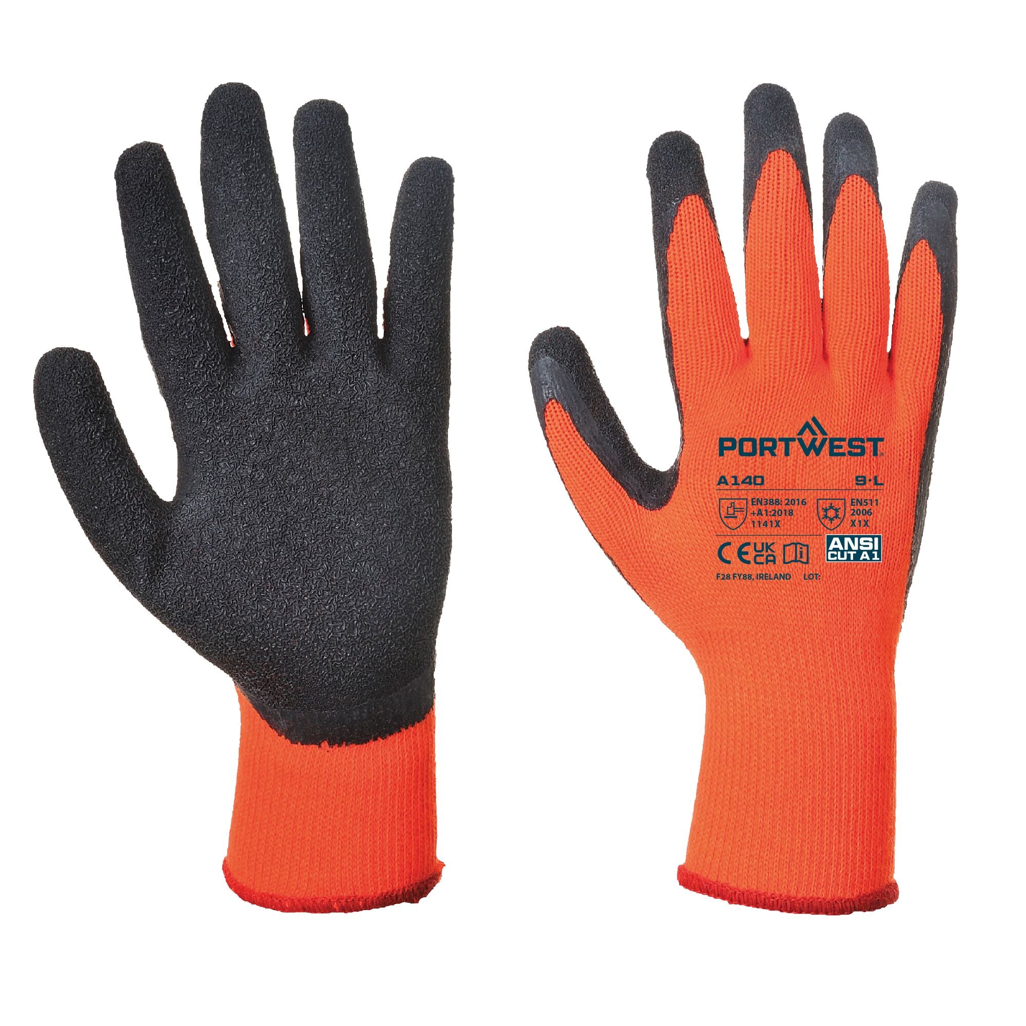 Thermische Handschoen met Grip - Oranje/Zwart