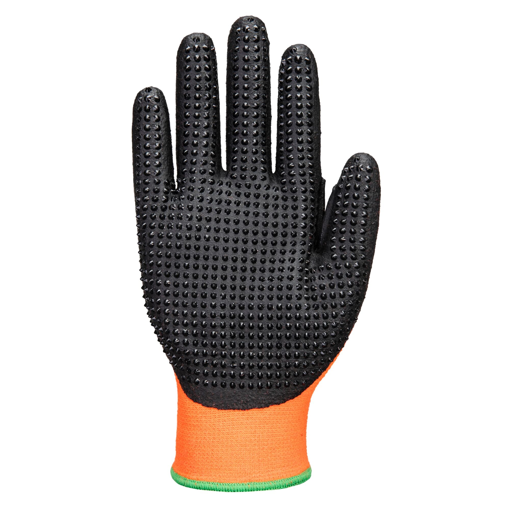 Grip 13 Nitril Handschoen met Dots - Oranje/Zwart - opname 2