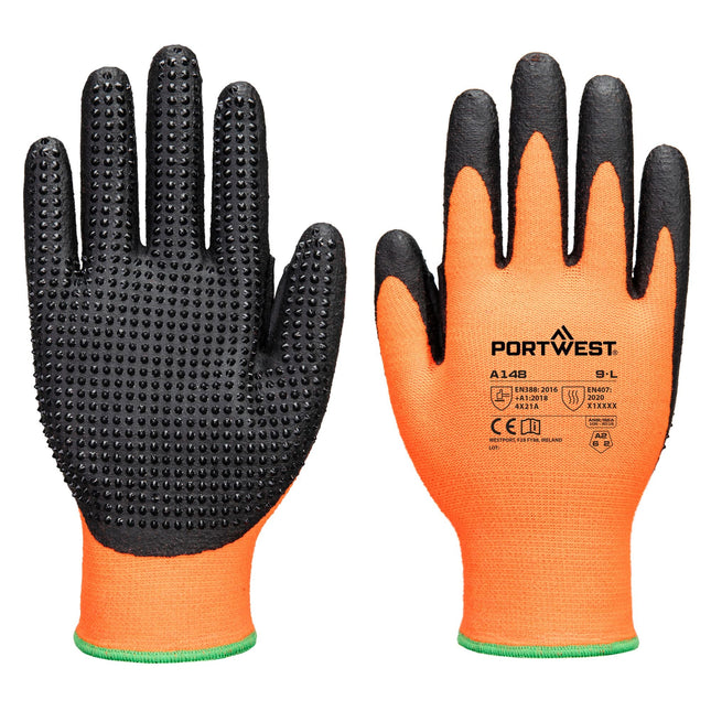 Grip 13 Nitril Handschoen met Dots - Oranje/Zwart