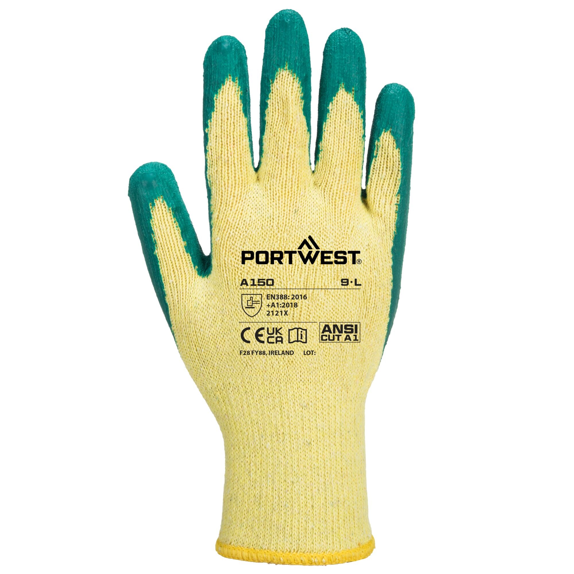 Klassieke Latex Griphandschoen - Groen - achterkant