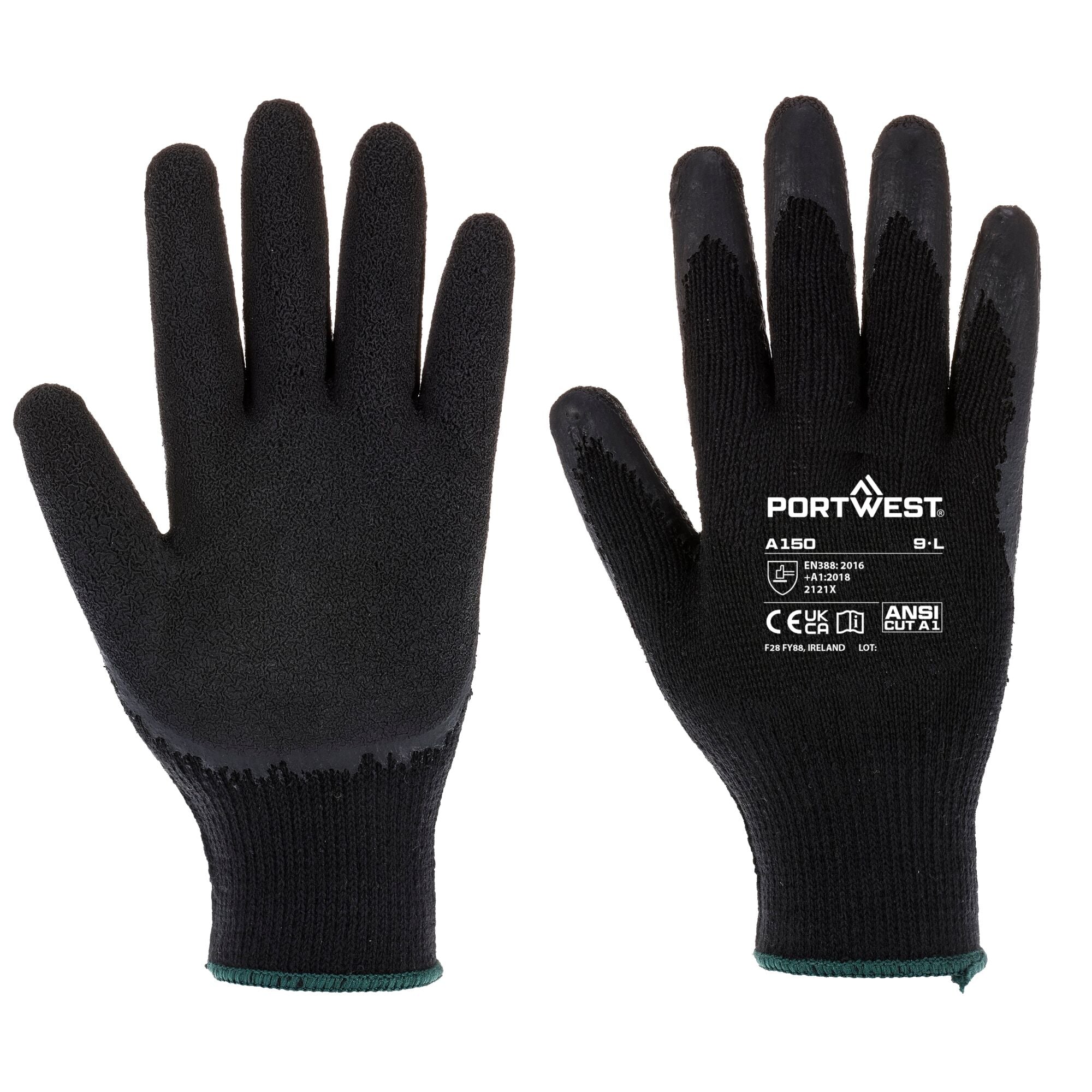 Klassieke Latex Griphandschoen - Zwart