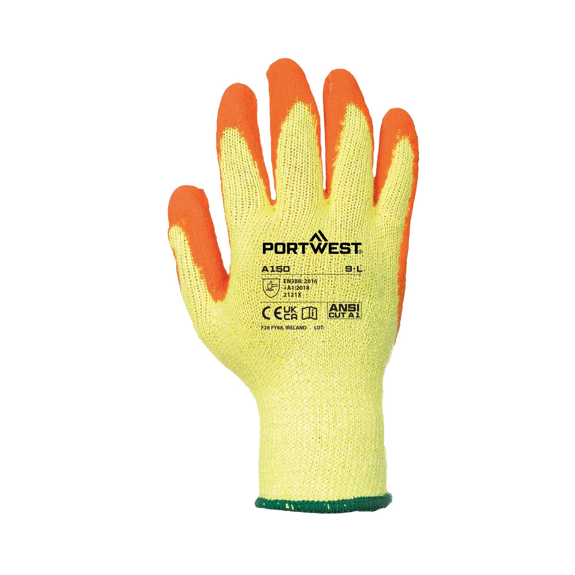 Klassieke Latex Griphandschoen - Oranje - achterkant