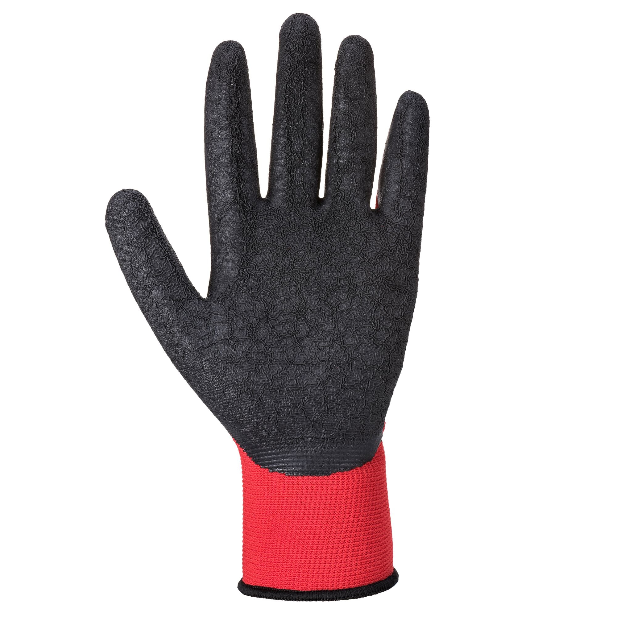 Flex Grip Latex Handschoen - Rood/Zwart - voorkant