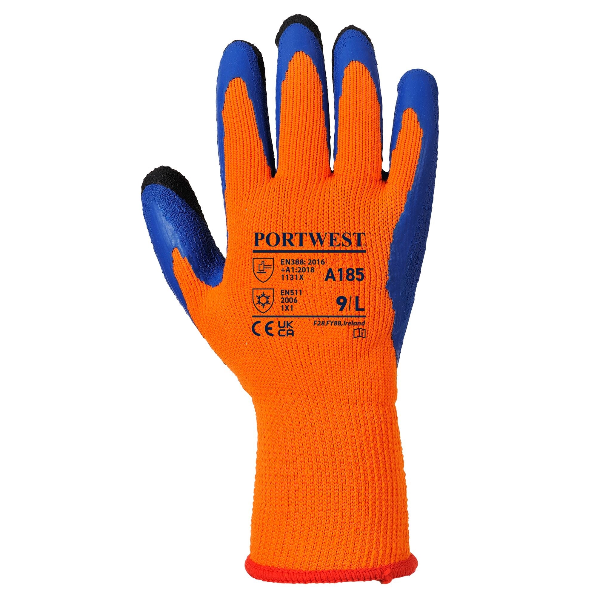 Duo-Therm Handschoen - Oranje/Blauw - achterkant