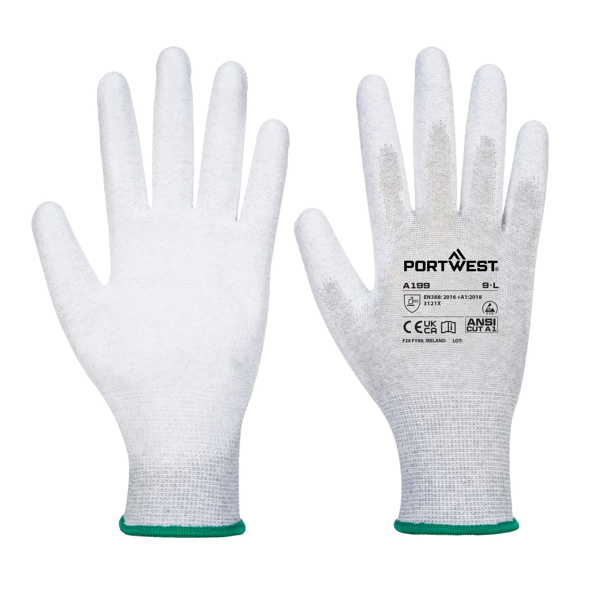 Antistatische PU-Palmhandschoen - Grijs