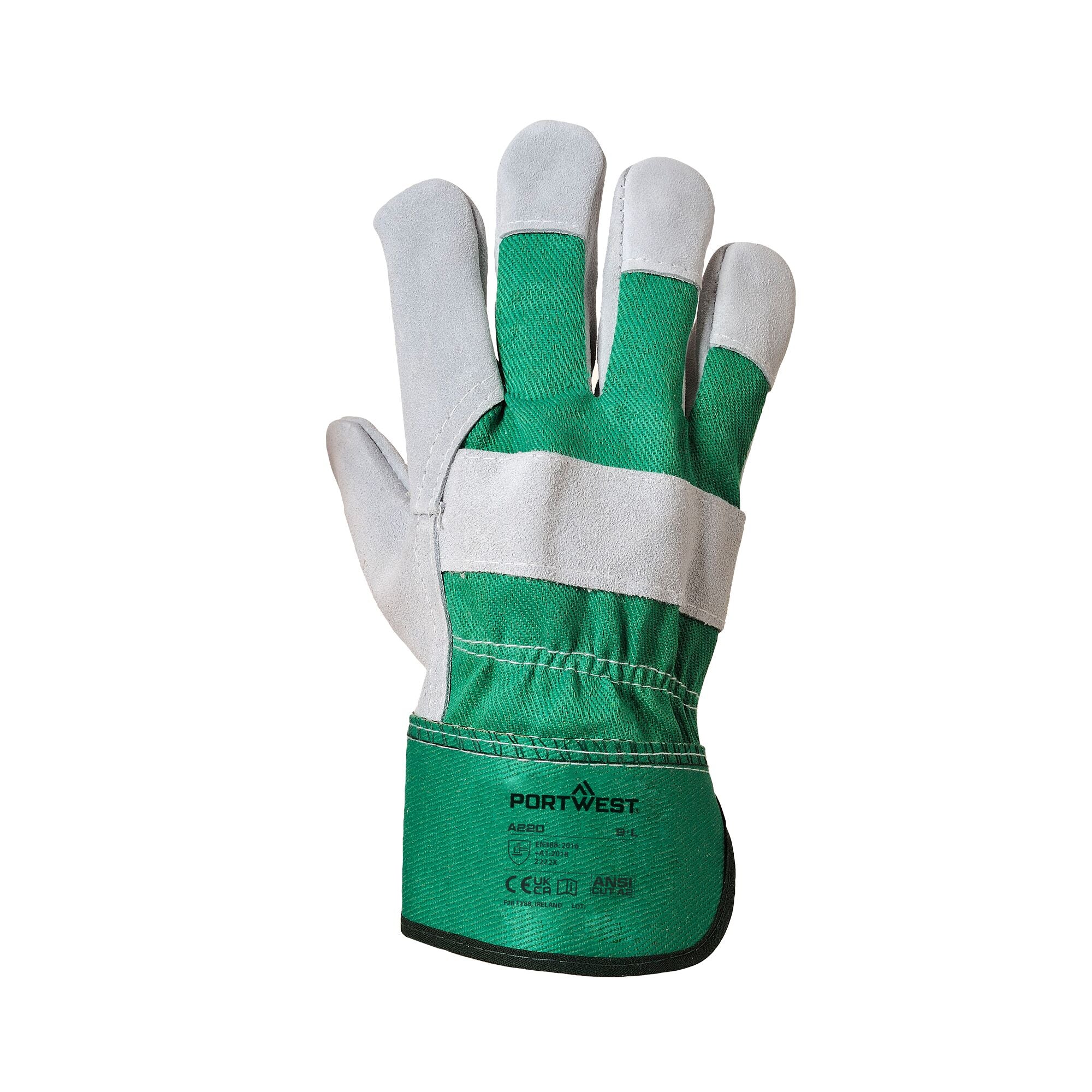 Premium Chrome Rigger Handschoen - Groen - achterkant