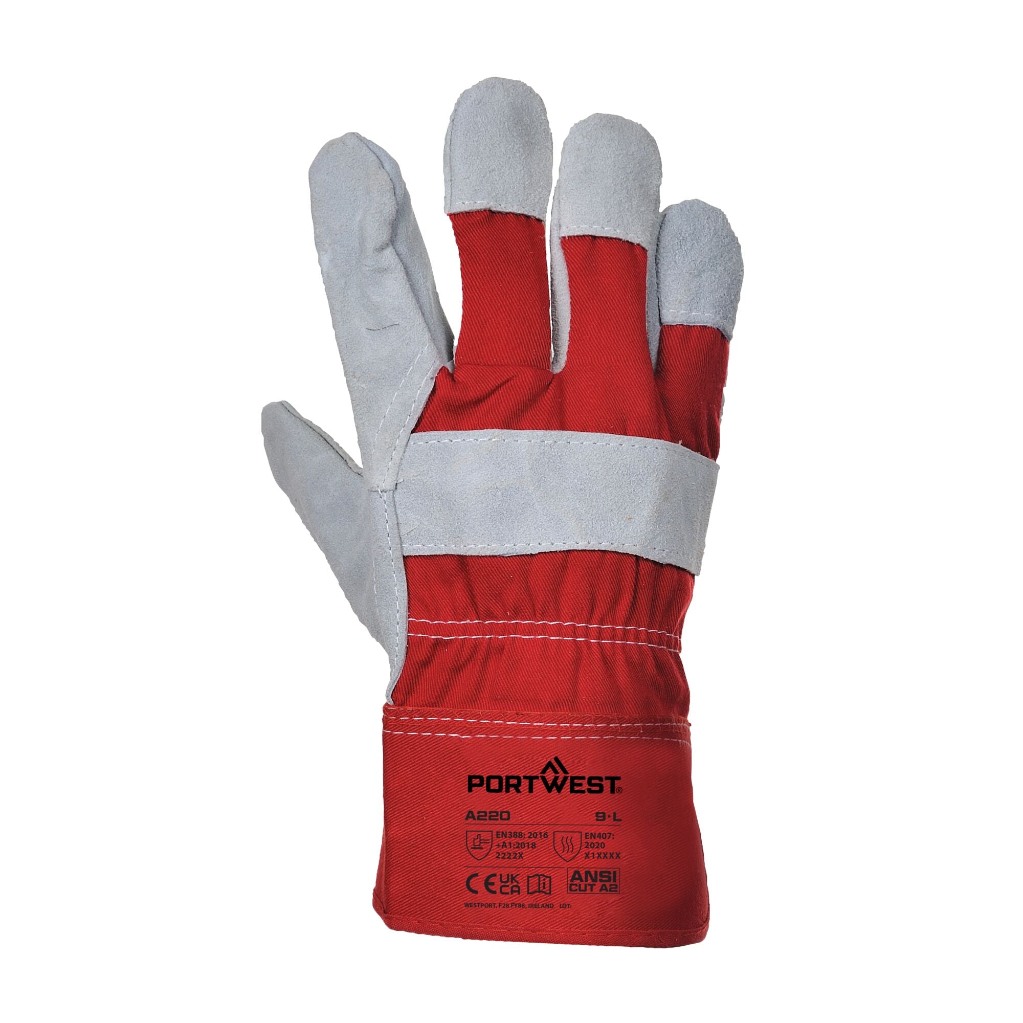 Premium Chrome Rigger Handschoen - Rood - achterkant