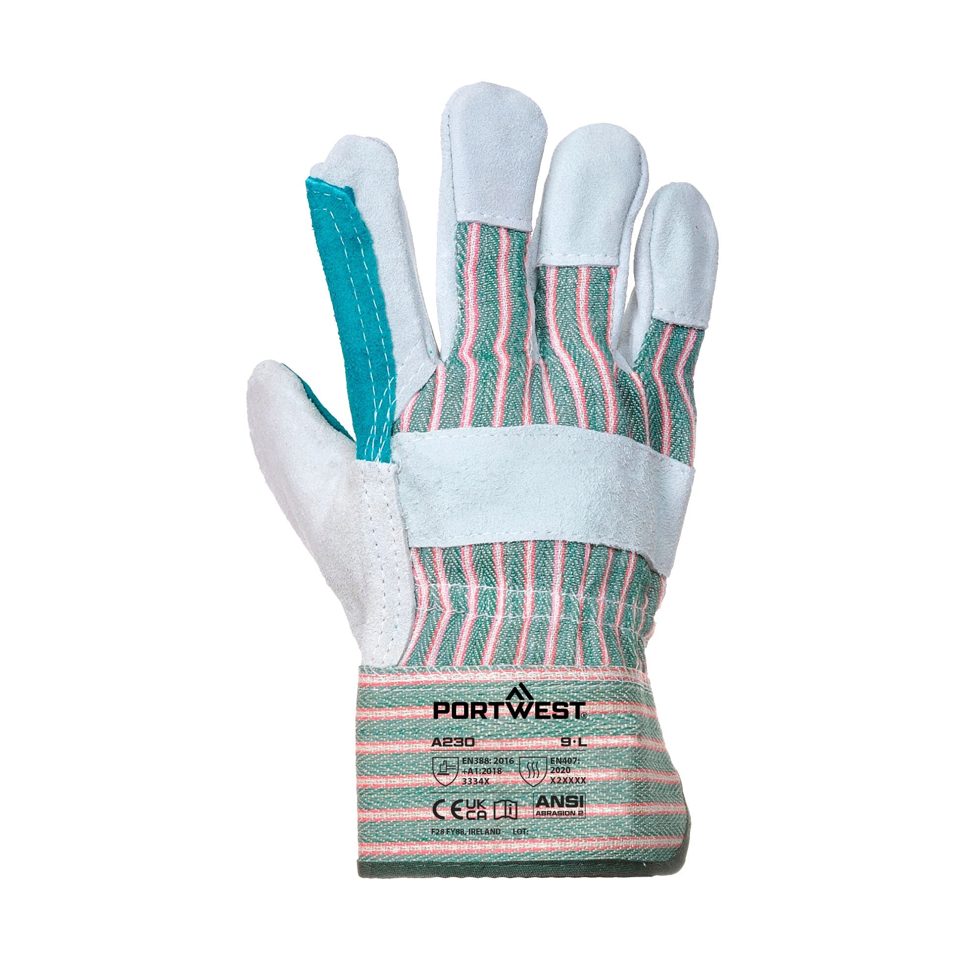 Dubbele Palm Rigger Handschoen - Grijs - achterkant