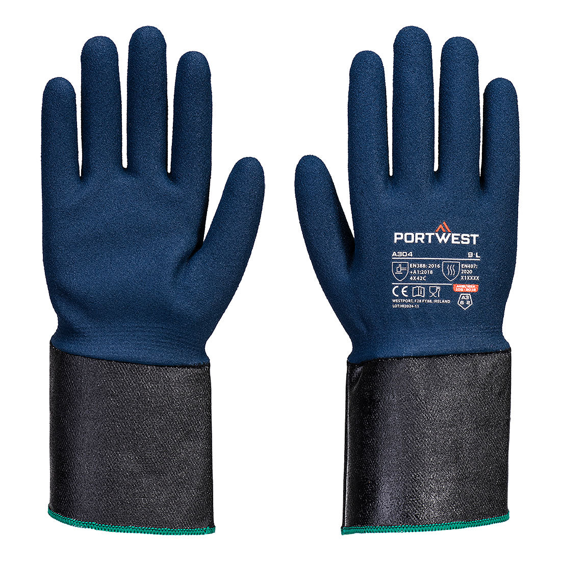 Grip C13 Nitrile Foam Extend Cuff Glove - Grey/Blue