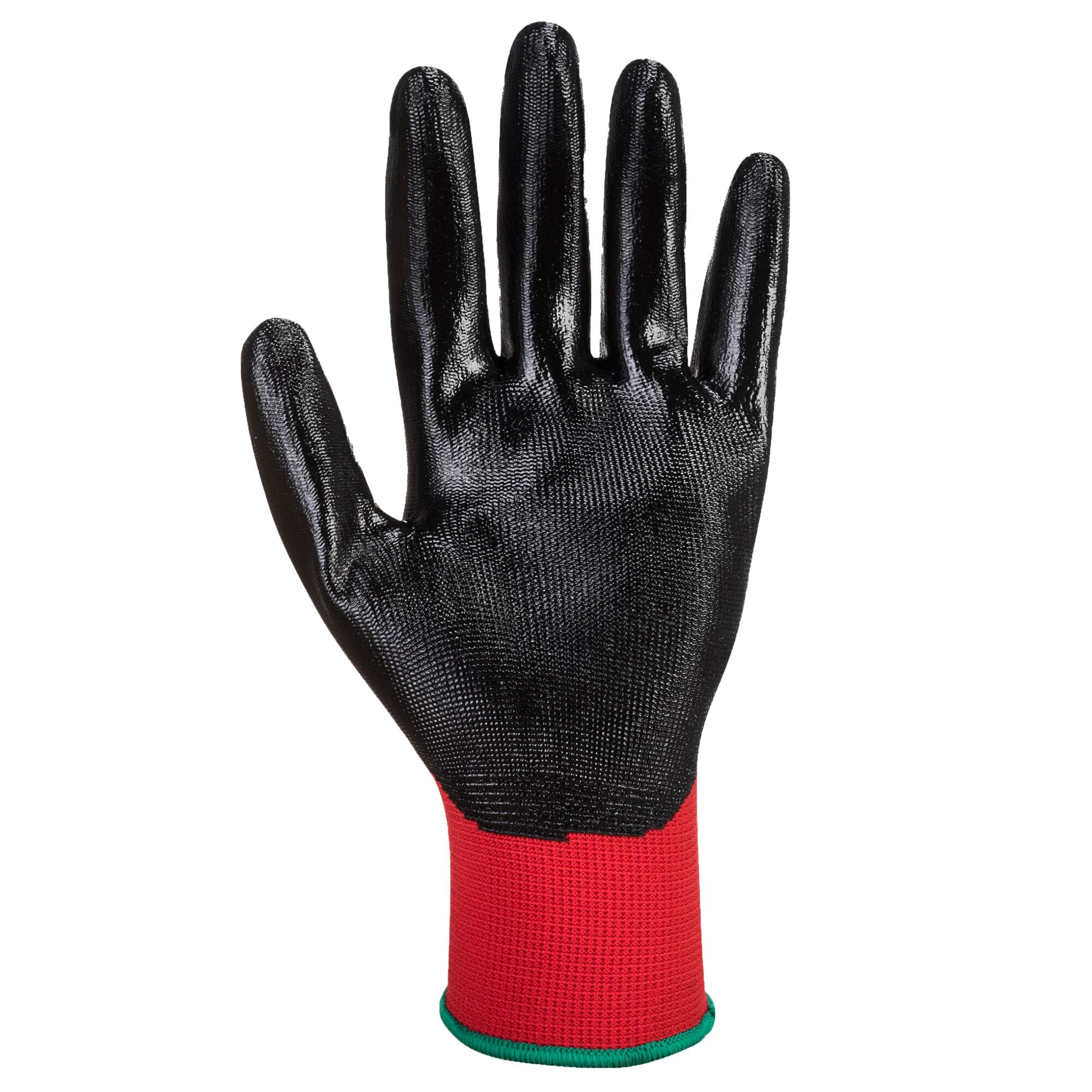 Flexo Grip Nitril Handschoen - Rood/Zwart - voorkant