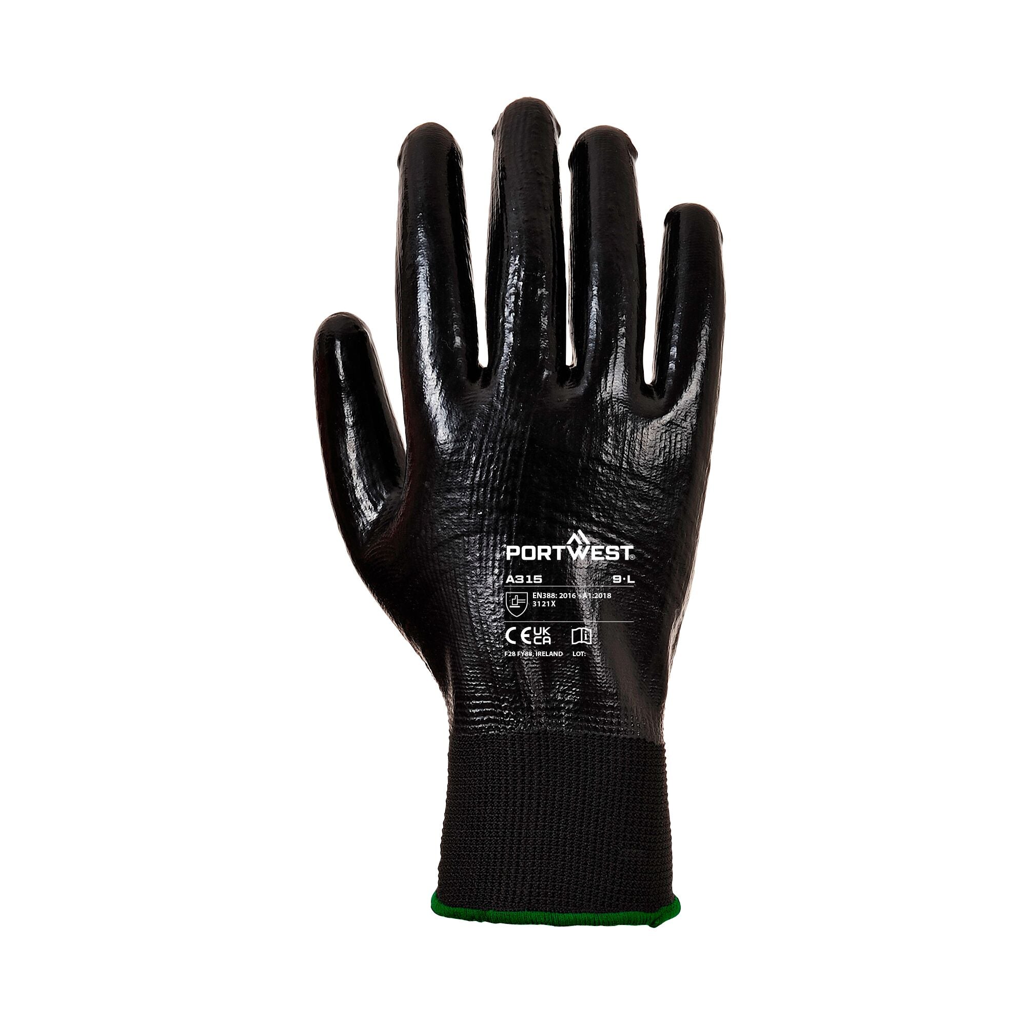 All-Flex Grip Handschoen - Zwart - achterkant