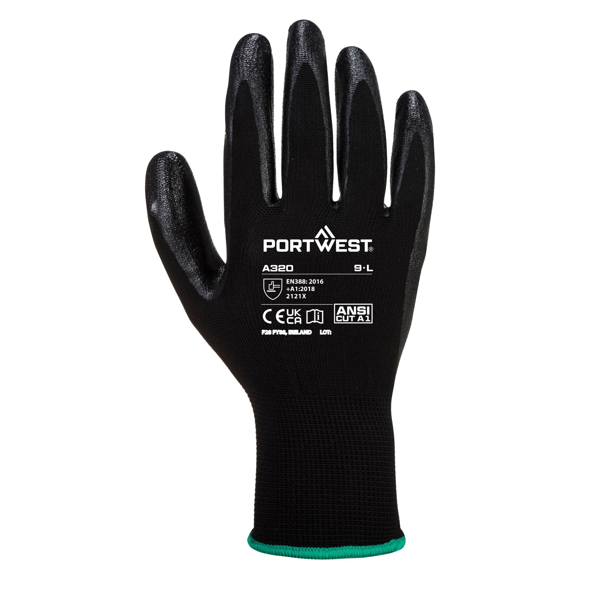 Dexti-Grip Handschoen - Zwart - achterkant