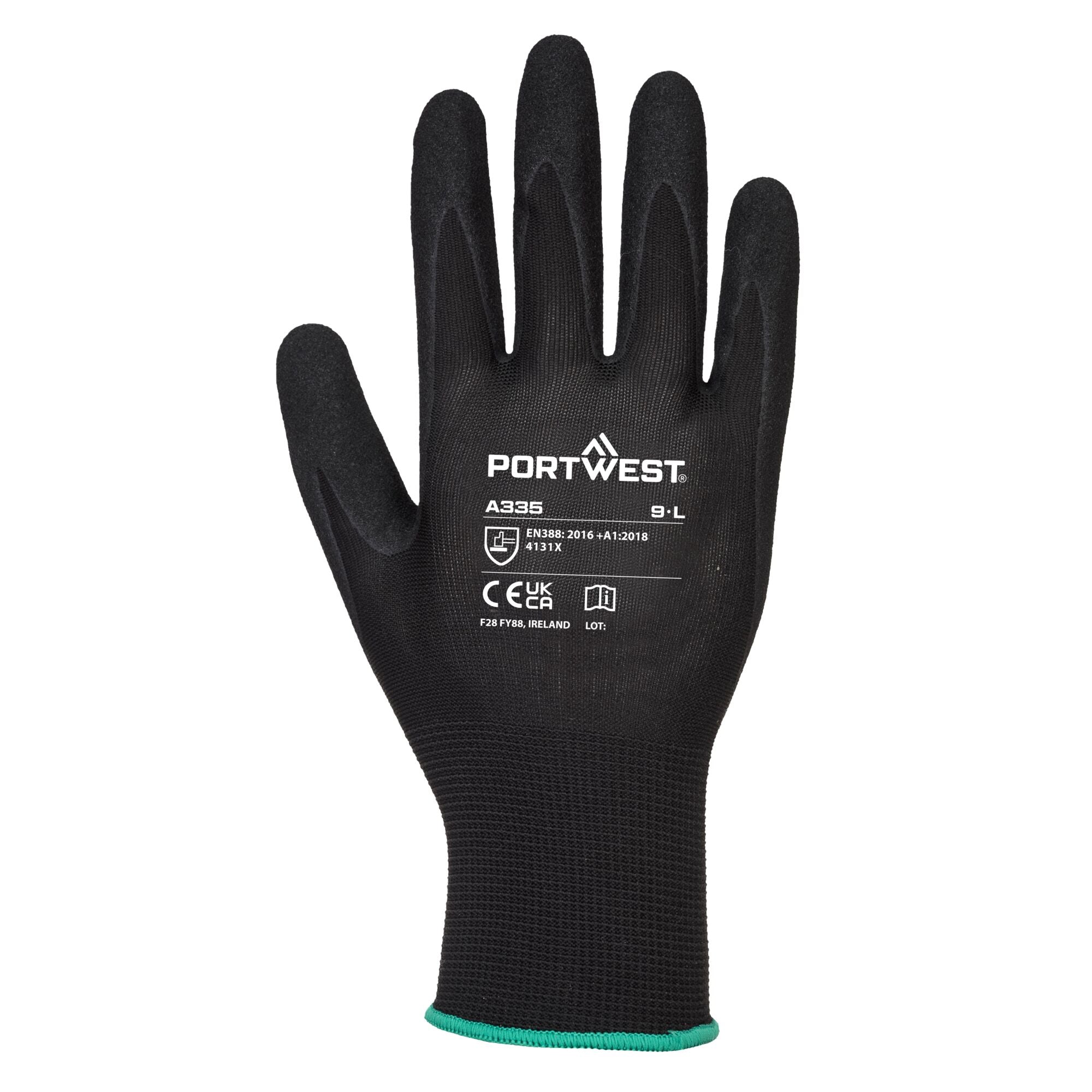 Dermi-grip NPR15 Nitril Korrelig - Zwart - achterkant
