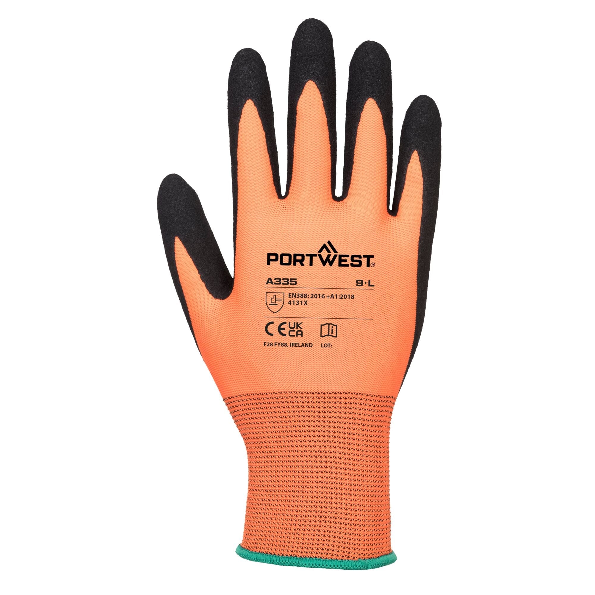Dermi-grip NPR15 Nitril Korrelig - Oranje/Zwart - achterkant