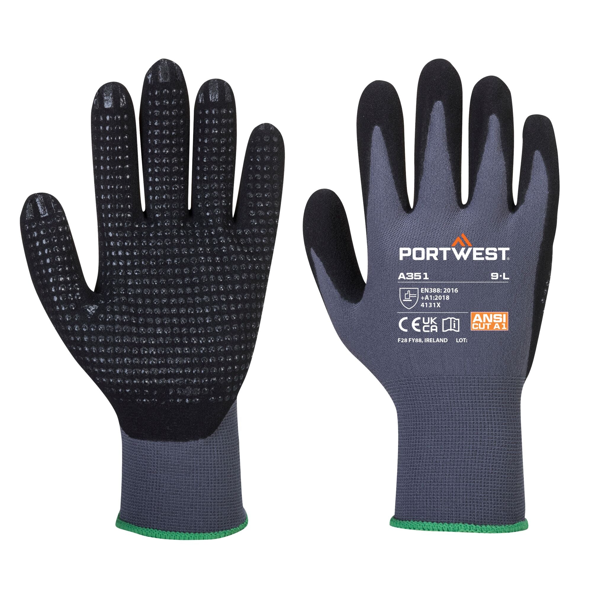 DermiFlex Plus Handschoen - Grijs/zwart
