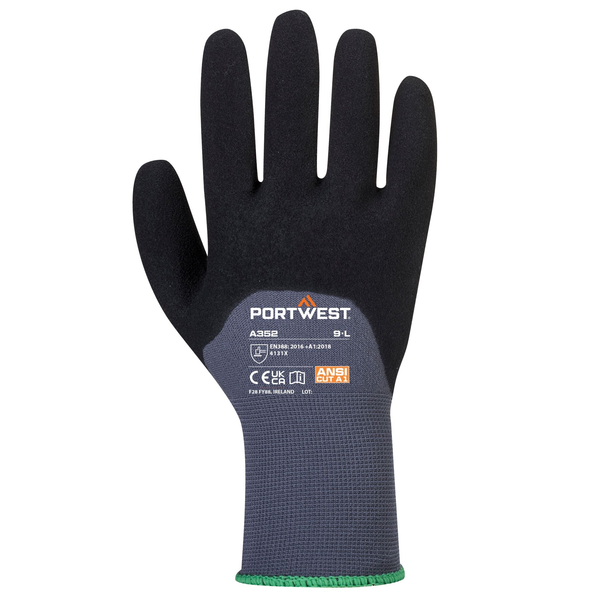 DermiFlex Ultra Handschoen - Grijs/zwart - achterkant