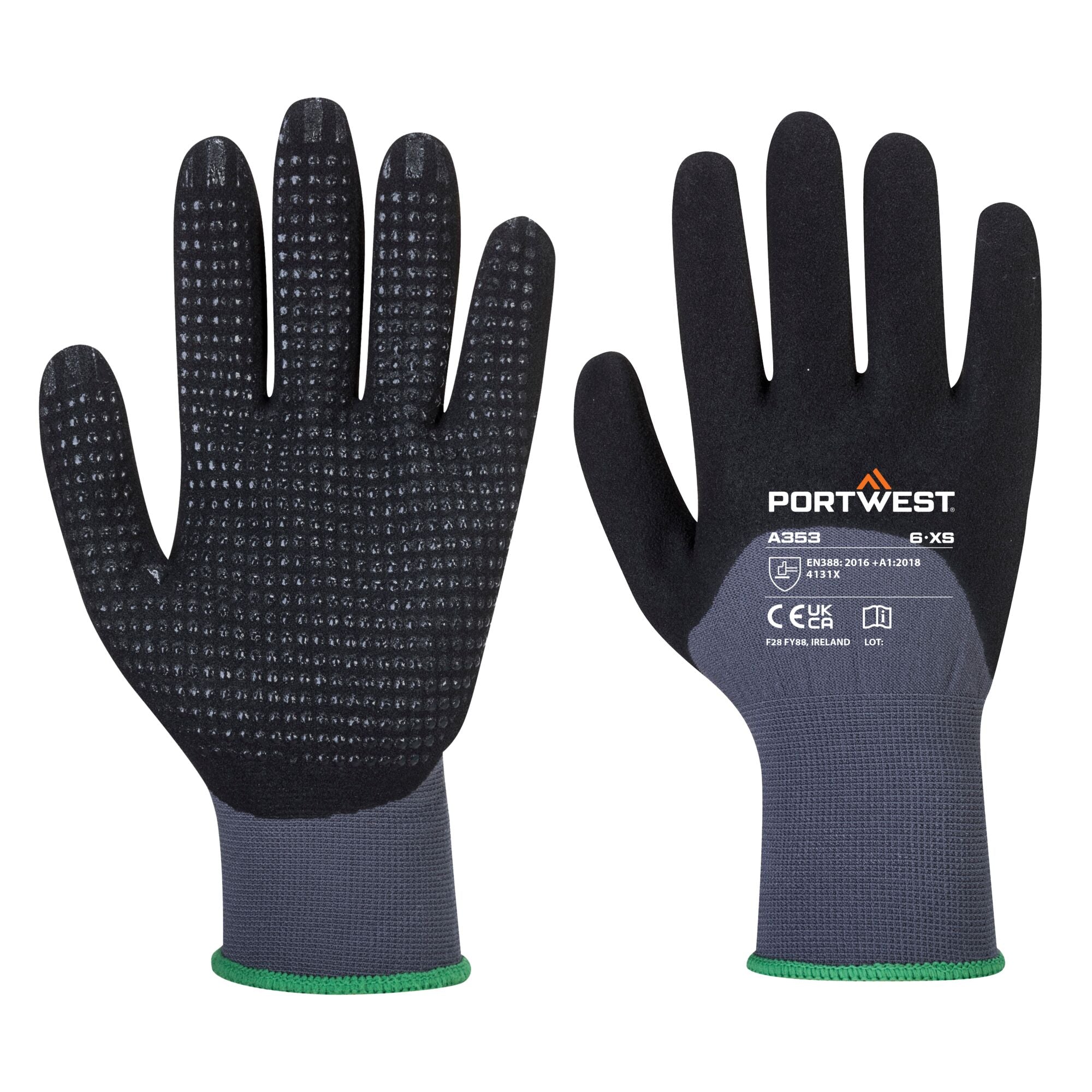 DermiFlex Ultra Plus Handschoen - Grijs/zwart