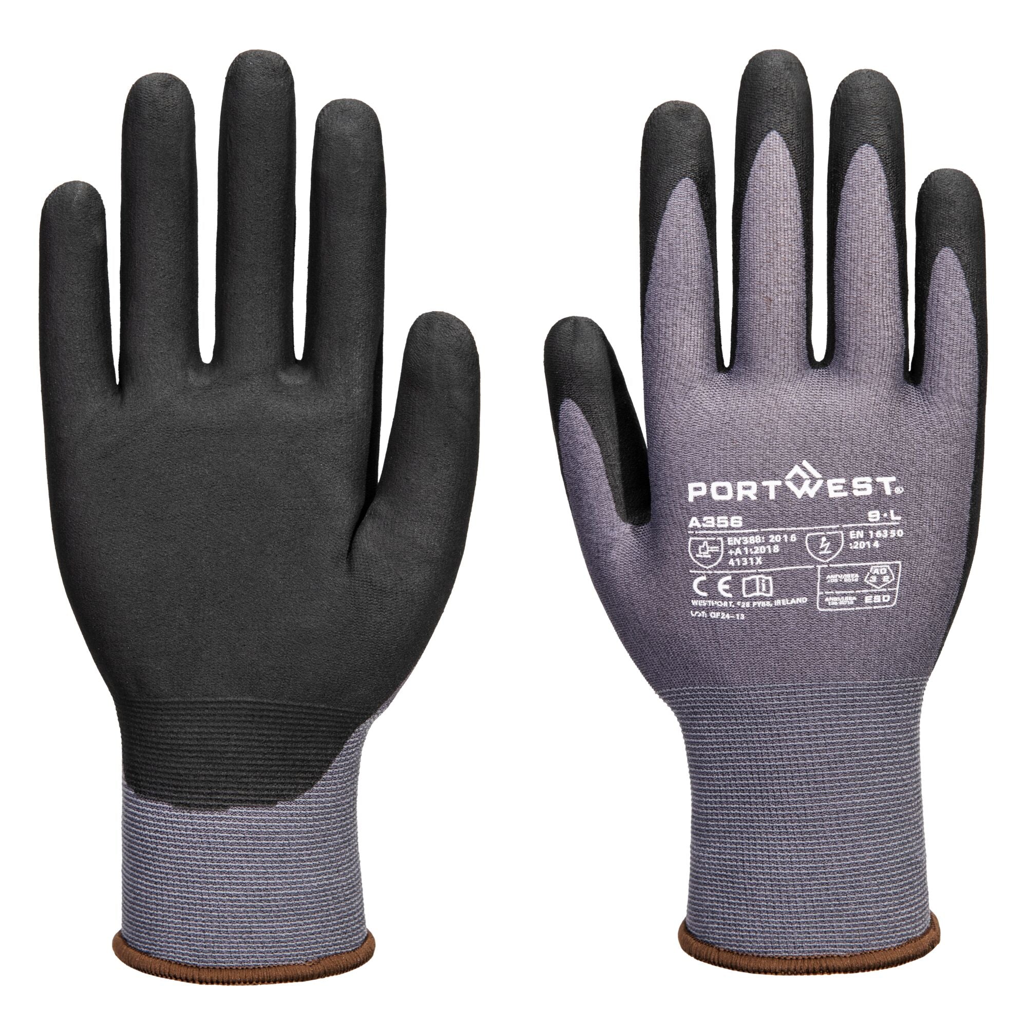 ESD 15 Nitril Essentieel Multipack Handschoenen (Pk12) - Grijs/zwart
